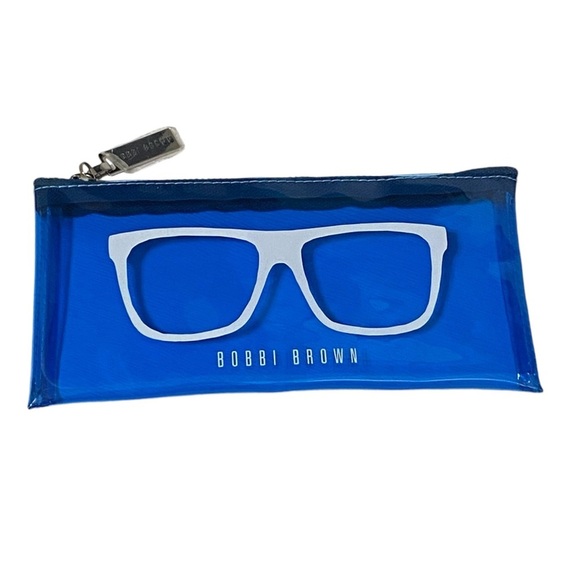 Bobbi Brown Blue Transparent Case Glasses Makeup Pens Cosmetic Travel Bag - Picture 1 of 4